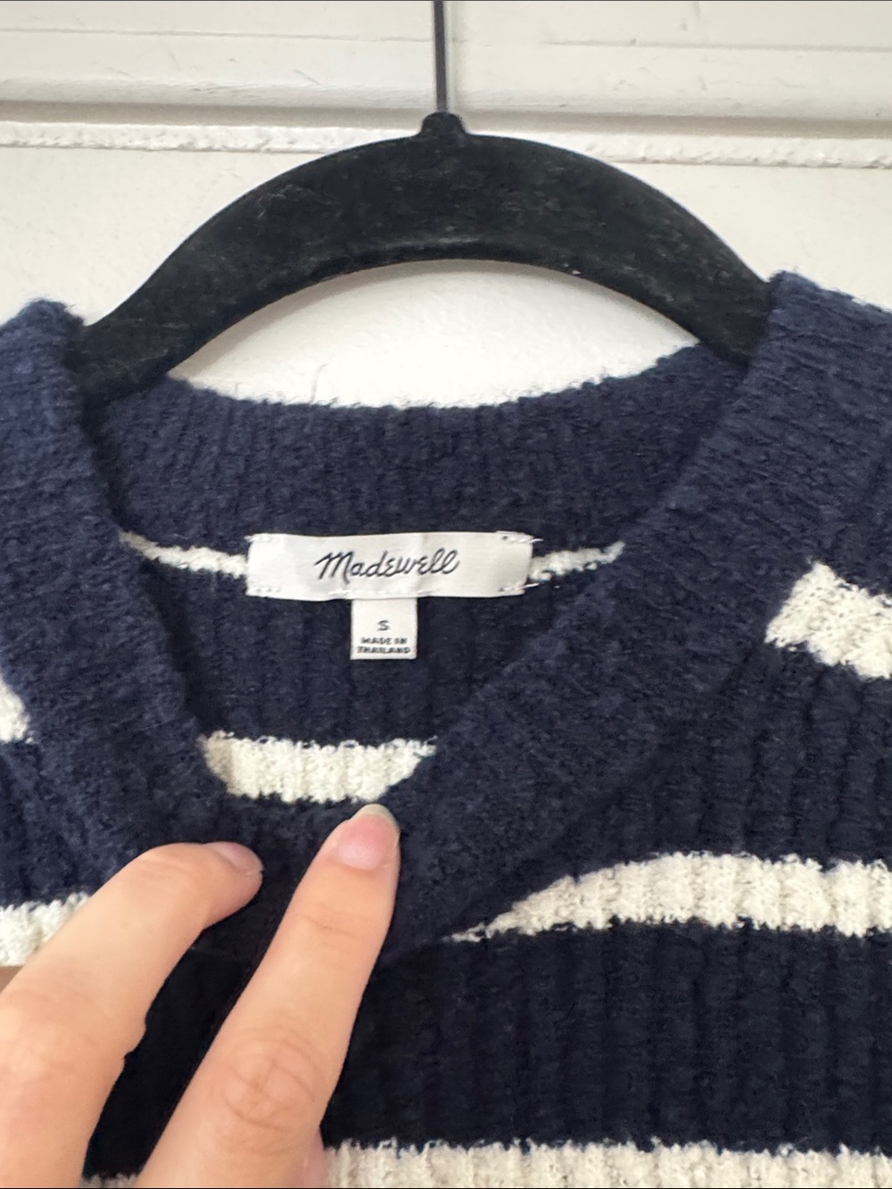 Madewell Navy and White Striped Knit Sweater Vest Small - Picture 3 of 5
